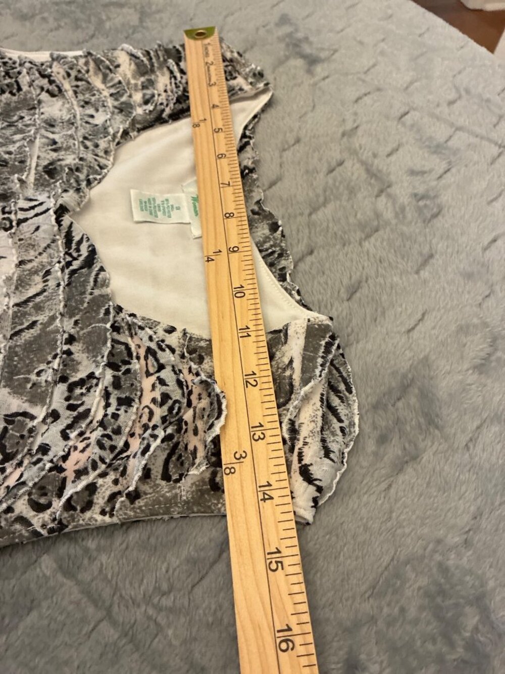 Laura Ashley Woman 1X Black White Animal Print Textured Tank Top Lined - Picture 9 of 10